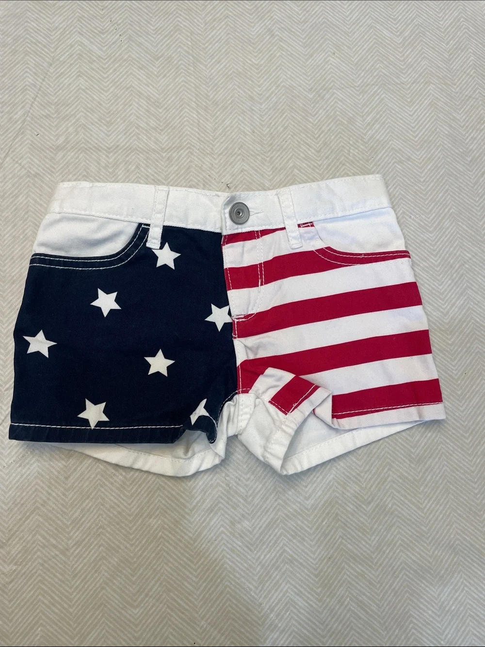 The Children's Place Patriotic Stars & Stripes Shorts in Red, White, Blue
